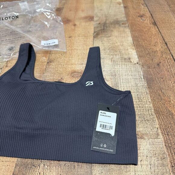 Peloton Seamless Square Neck Sports Bra Size XL 2XL, Gray, Low Impact NWT - Picture 9 of 10